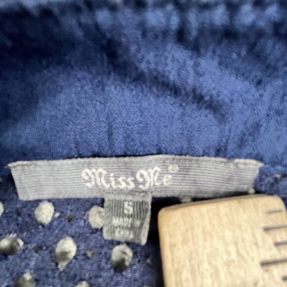 Miss Me Cardigan Women Small Blue White Embroidered Desert Dreamer Tassel Kimono - Picture 3 of 9